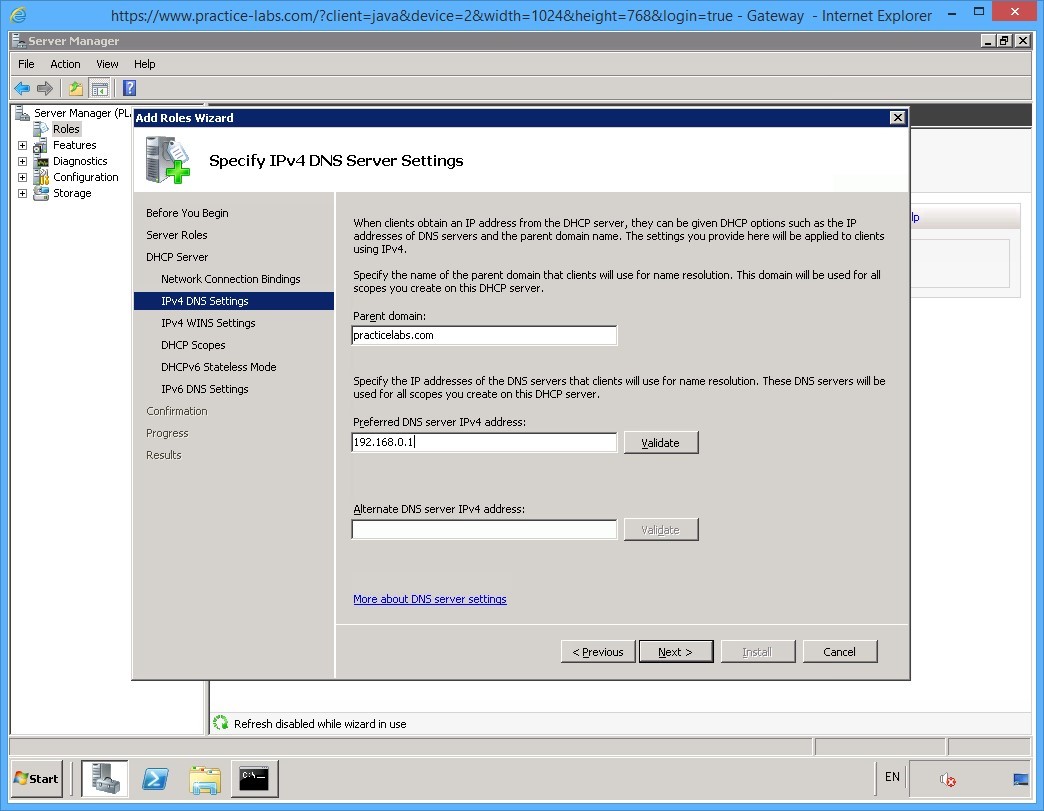 Practice Labs screenshot.
